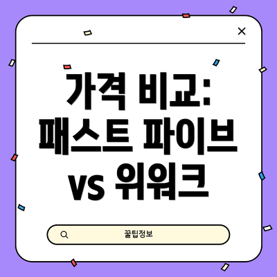 가격 비교: 패스트 파이브 vs 위워크