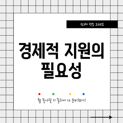 경제적 지원의 필요성