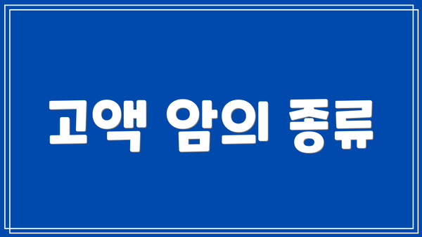 고액 암의 종류