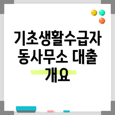 기초생활수급자 동사무소 대출 개요