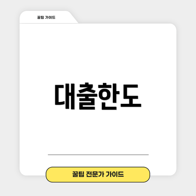 대출한도