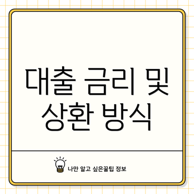 대출 금리 및 상환 방식
