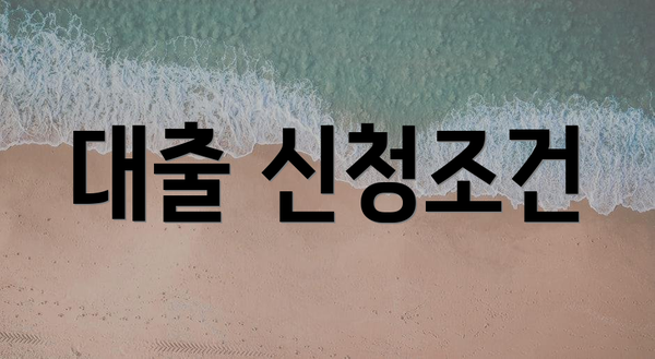 대출 신청조건