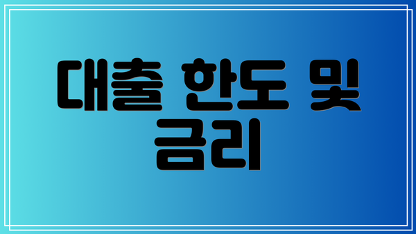 대출 한도 및 금리