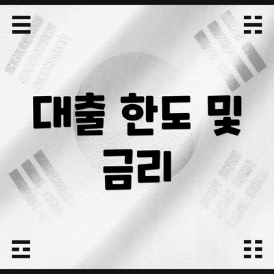 대출 한도 및 금리