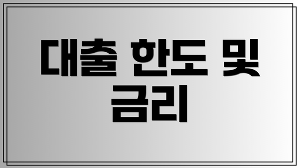 대출 한도 및 금리