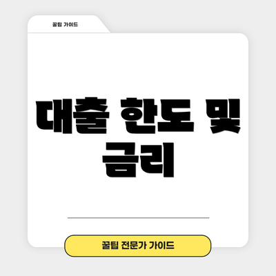 대출 한도 및 금리