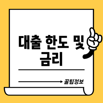 대출 한도 및 금리