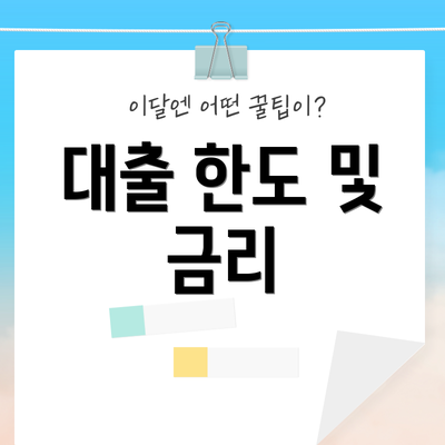 대출 한도 및 금리