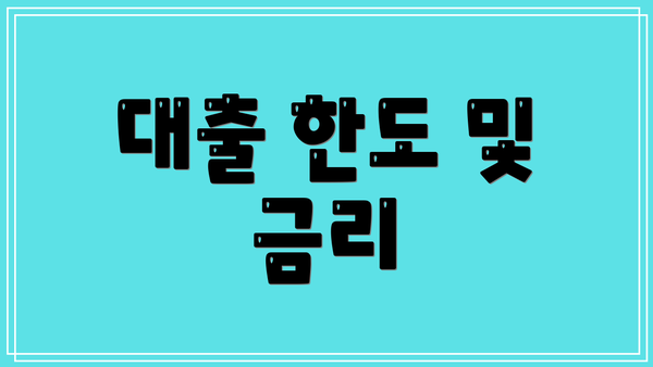 대출 한도 및 금리