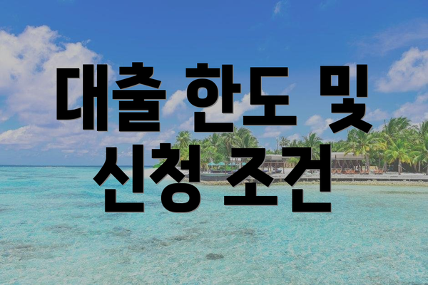 대출 한도 및 신청 조건