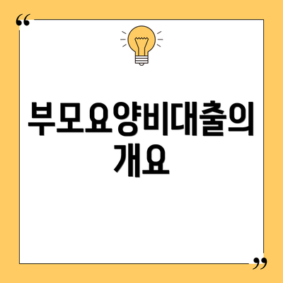 부모요양비대출의 개요