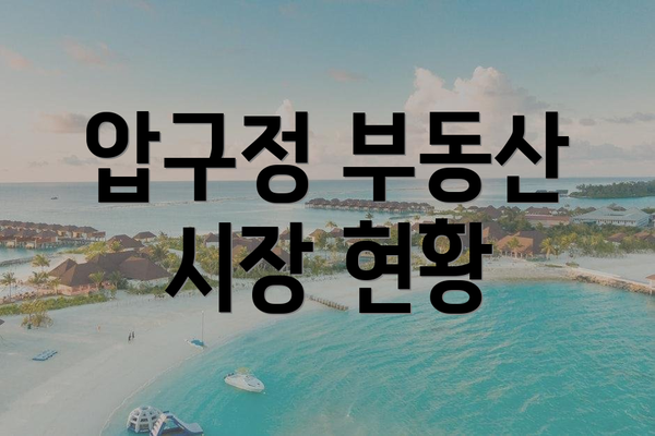 압구정 부동산 시장 현황