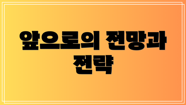 앞으로의 전망과 전략