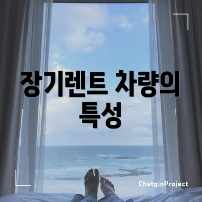 장기렌트 차량의 특성