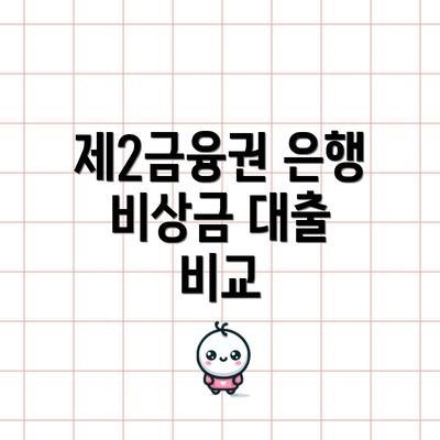 제2금융권 은행 비상금 대출 비교