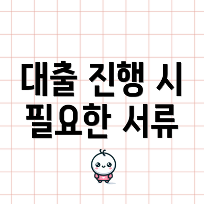 대출 진행 시 필요한 서류