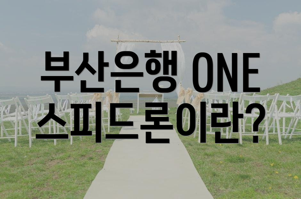 부산은행 ONE 스피드론이란?
