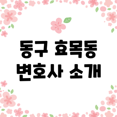 동구 효목동 변호사 소개