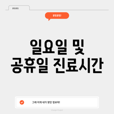 일요일 및 공휴일 진료시간