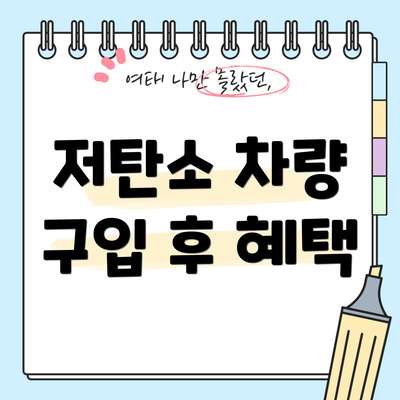 저탄소 차량 구입 후 혜택