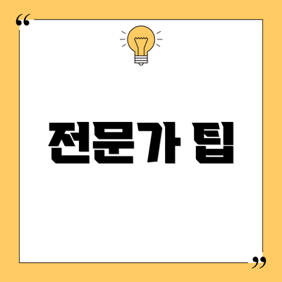 전문가 팁