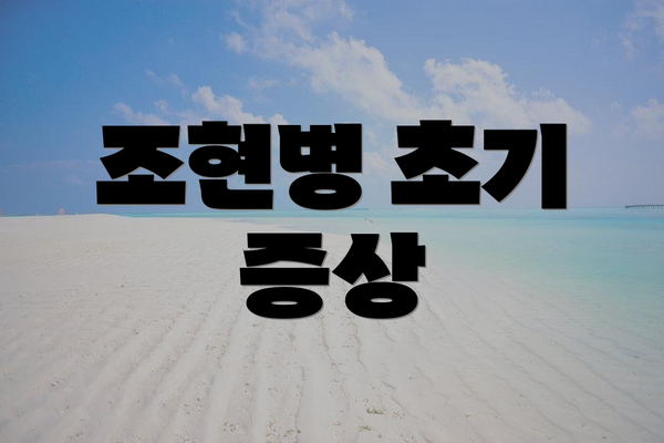 조현병 초기 증상