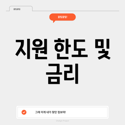 지원 한도 및 금리