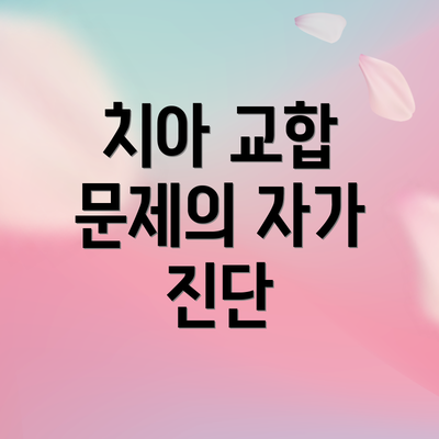 치아 교합 문제의 자가 진단