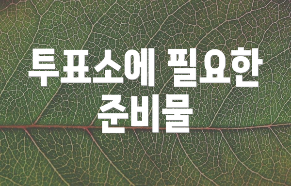 투표소에 필요한 준비물