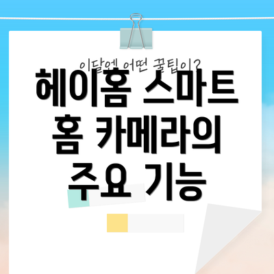 헤이홈 스마트 홈 카메라의 주요 기능