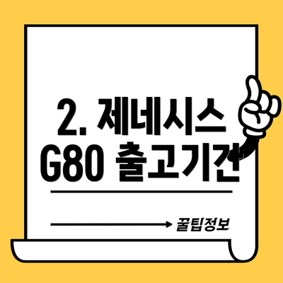 2. 제네시스 G80 출고기간