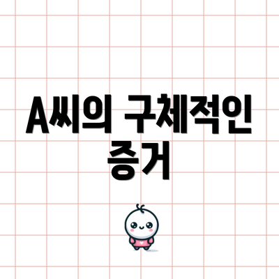 A씨의 구체적인 증거