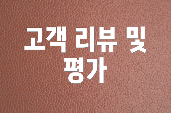 고객 리뷰 및 평가