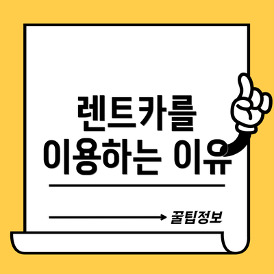 렌트카를 이용하는 이유