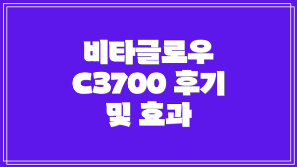 비타글로우 C3700 후기 및 효과