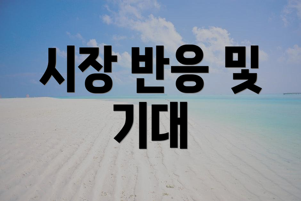 시장 반응 및 기대
