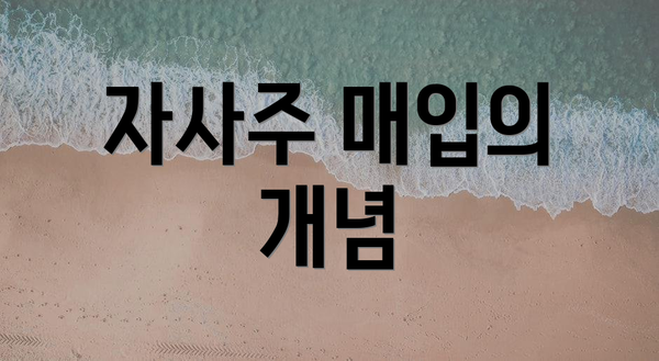 자사주 매입의 개념