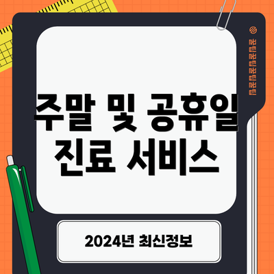 주말 및 공휴일 진료 서비스