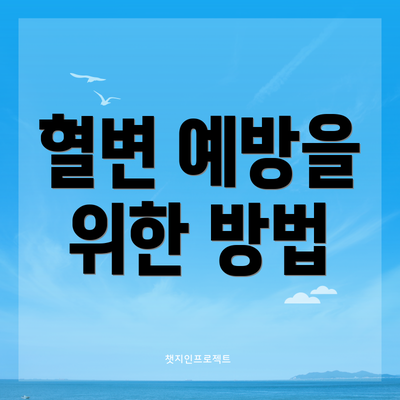 혈변 예방을 위한 방법