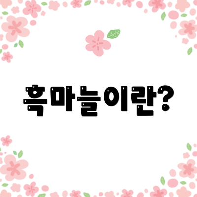 흑마늘이란?