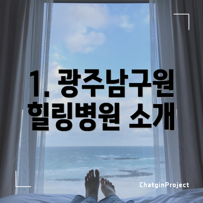 1. 광주남구원힐링병원 소개