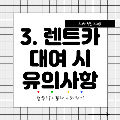 3. 렌트카 대여 시 유의사항
