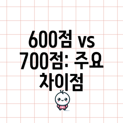 600점 vs 700점: 주요 차이점
