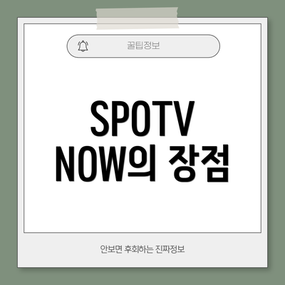 SPOTV NOW의 장점