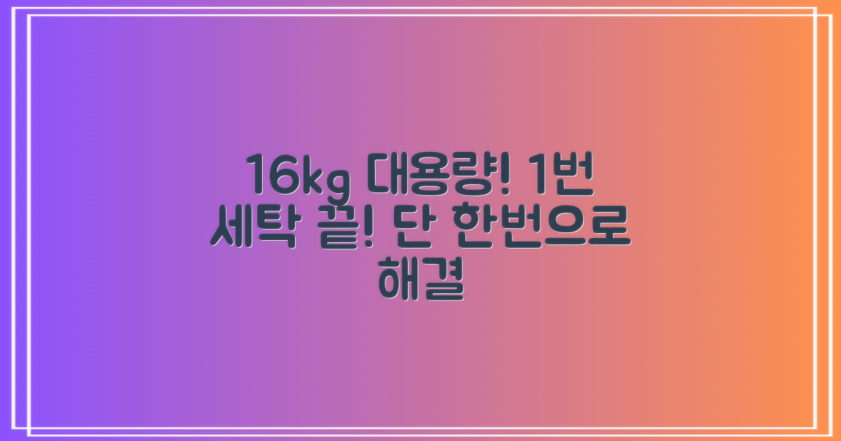 16kg 대용량, 1번 세탁으로 끝